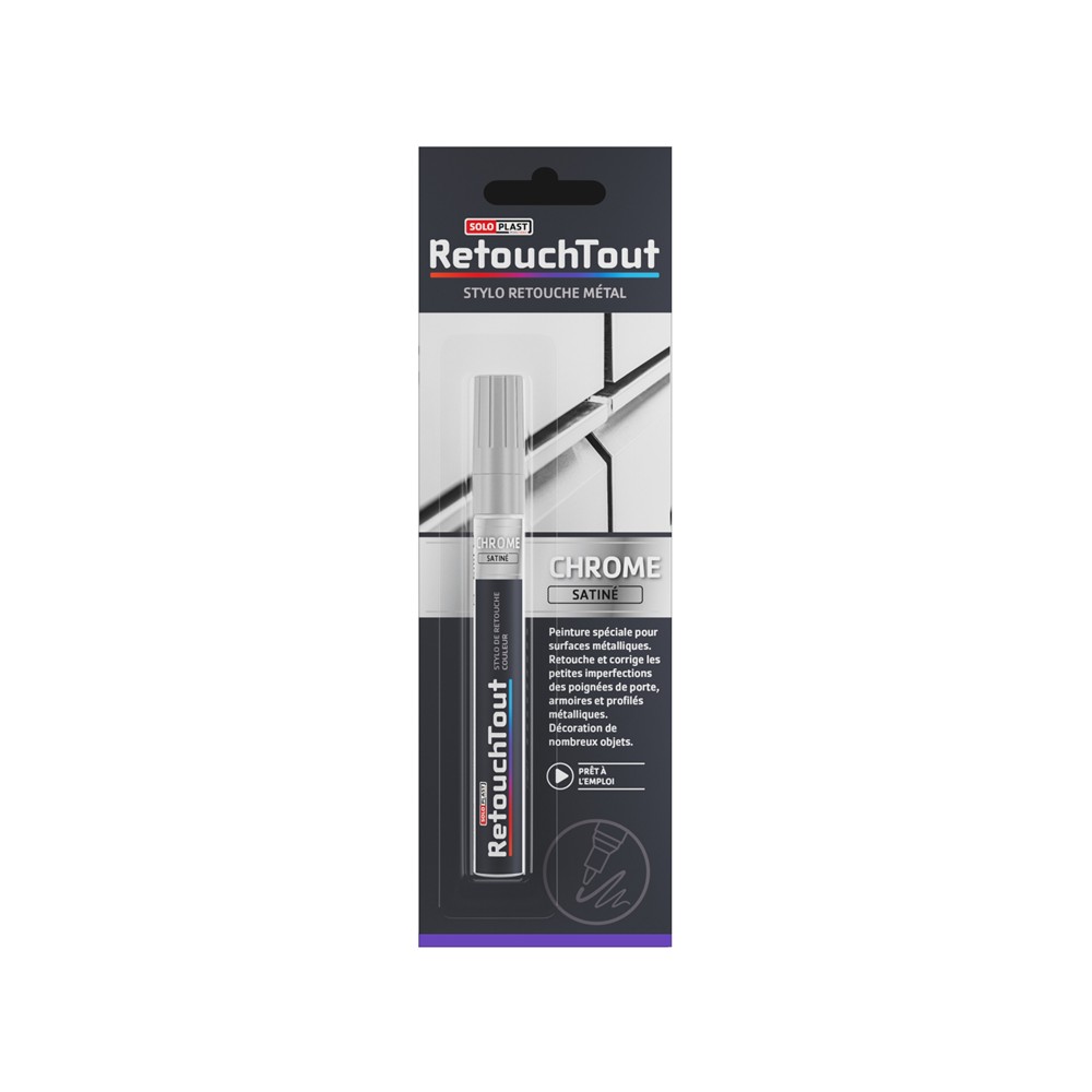 158734 STYLO METAL CHROME SATINE